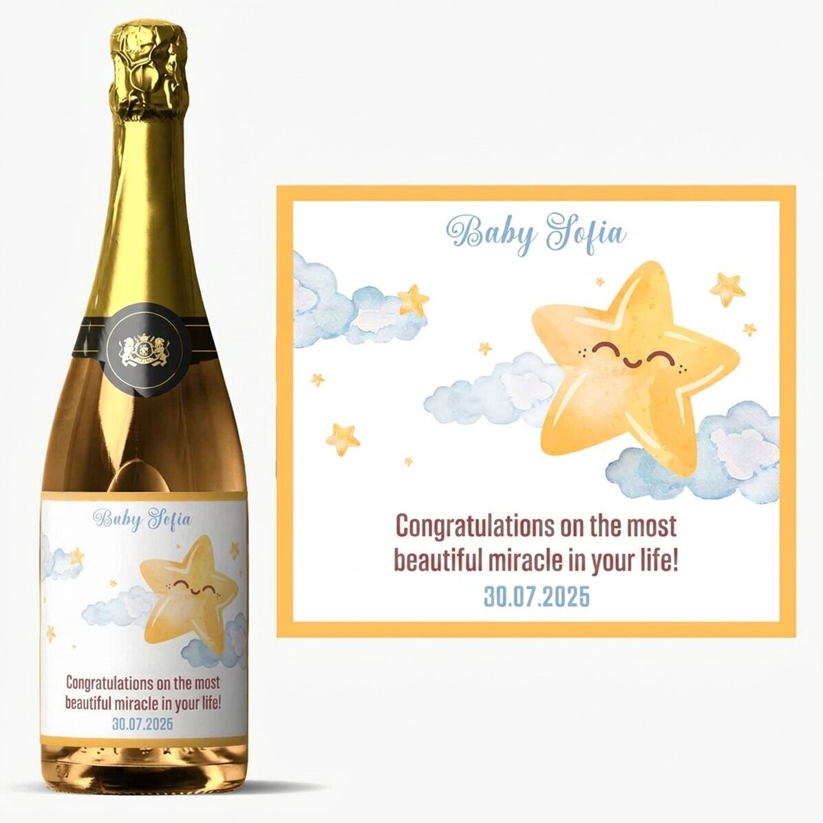 Personalised sparkling wine with text - Congratulations