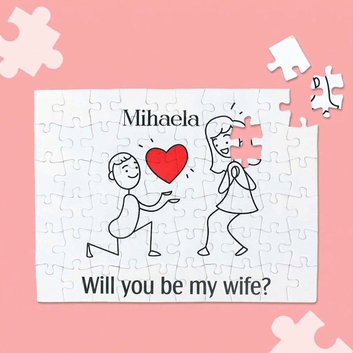 Personalised puzzle with text - Marry Me