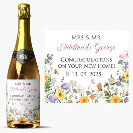 Personalised sparkling wine with text - Wedding