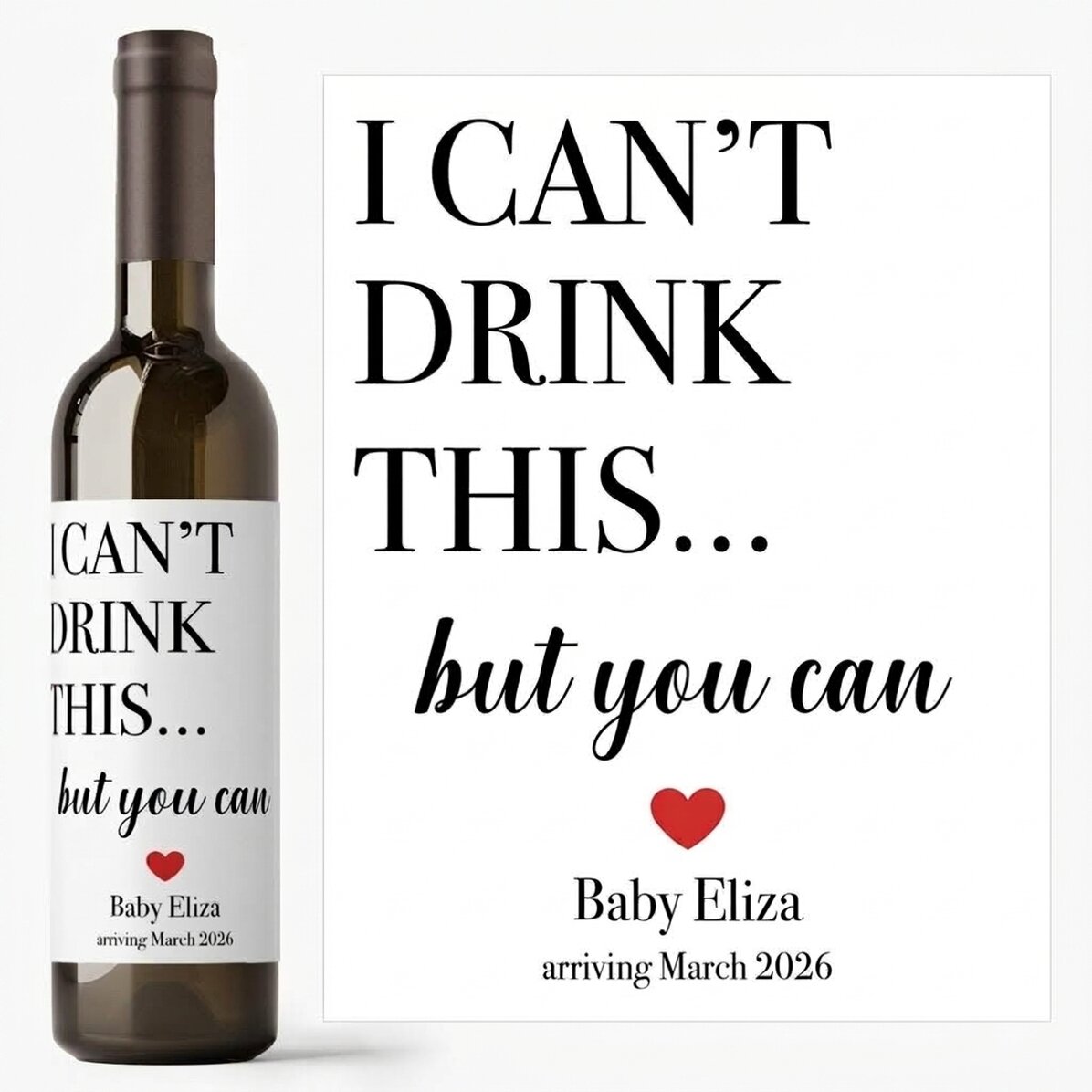 Personalised wine with name - I can’t drink