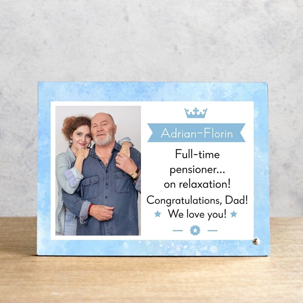 Personalised desk photo frame with a photo and message - Guesthouse