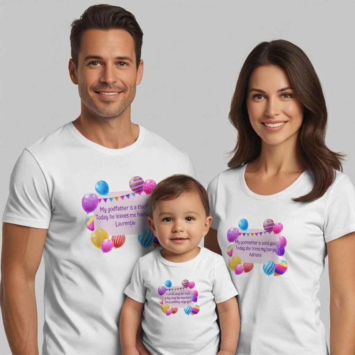 Customised cotton T-shirt for children/adults - Balloons