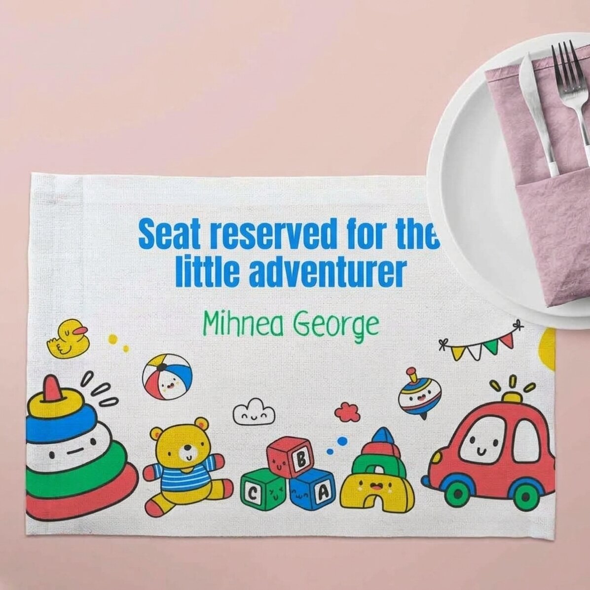 Personalised plate holder with text - Toys