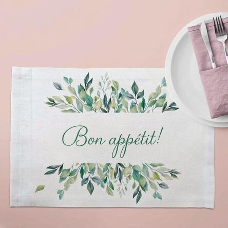 Personalised plate holder with text - Bon appétit!