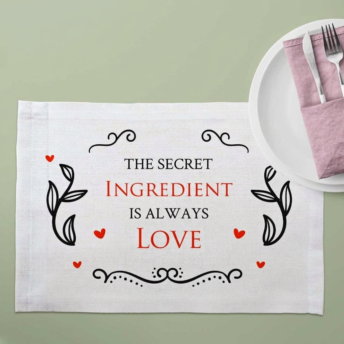 Personalised plate holder with text - Love