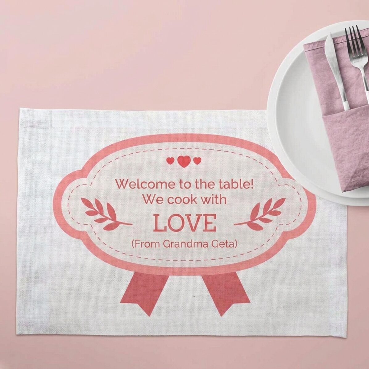 Personalised plate holder with text - Love