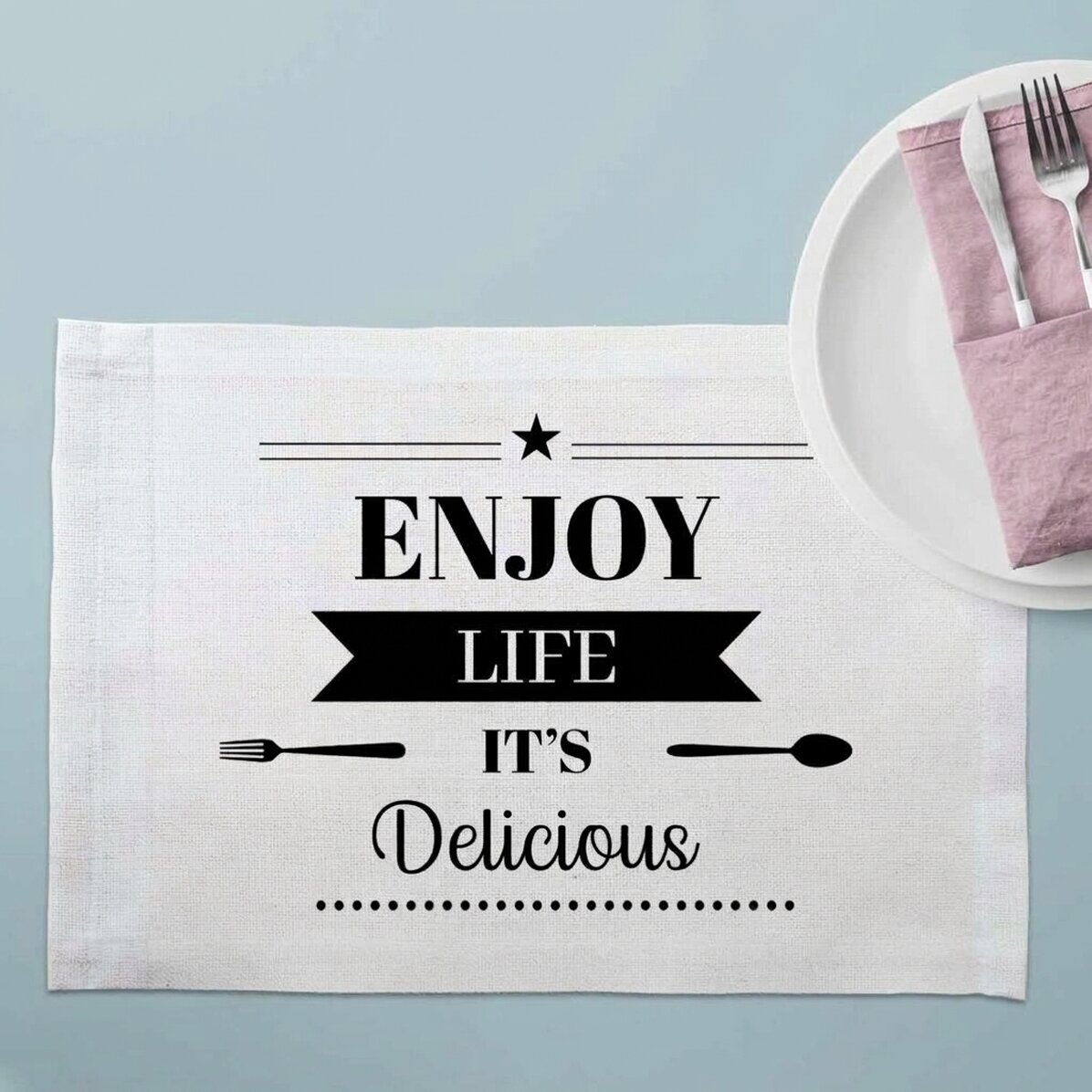 Personalised plate holder with text - Delicious