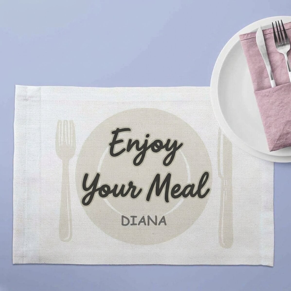 Personalised plate holder with name - Bon Apetit