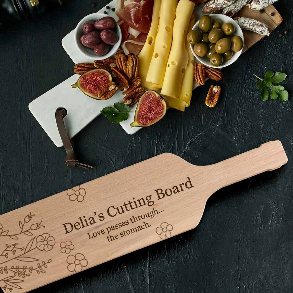Customised bottle-shaped cheese slicer - Flowers