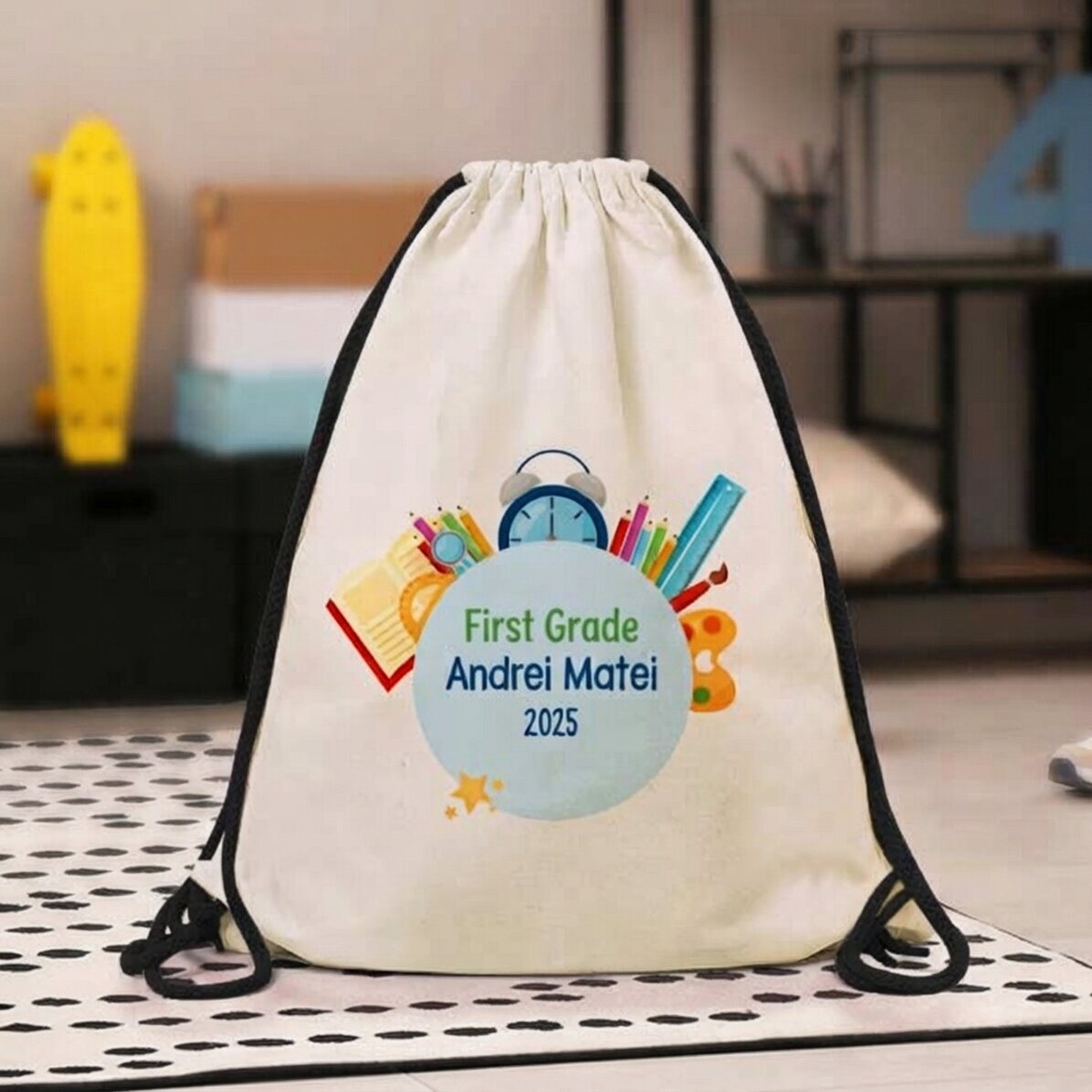 Personalised backpack with text - First day of school