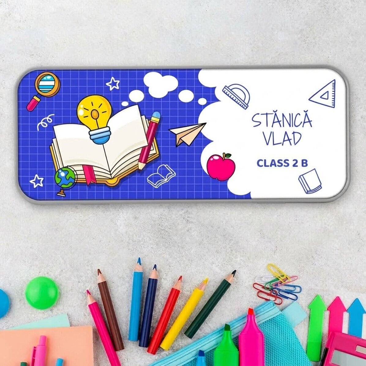Personalised pencil case with text - Learning path