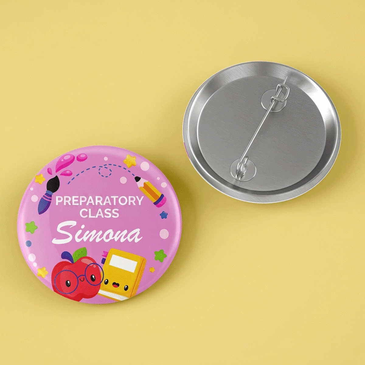 Personalised badge with name and text - Back to school