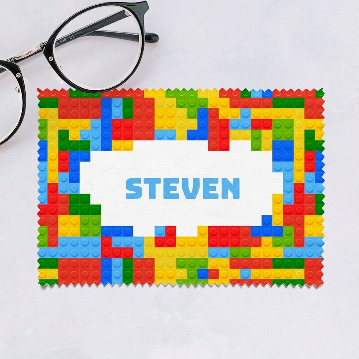 Personalised cloth for cleaning screens/glasses - Lego
