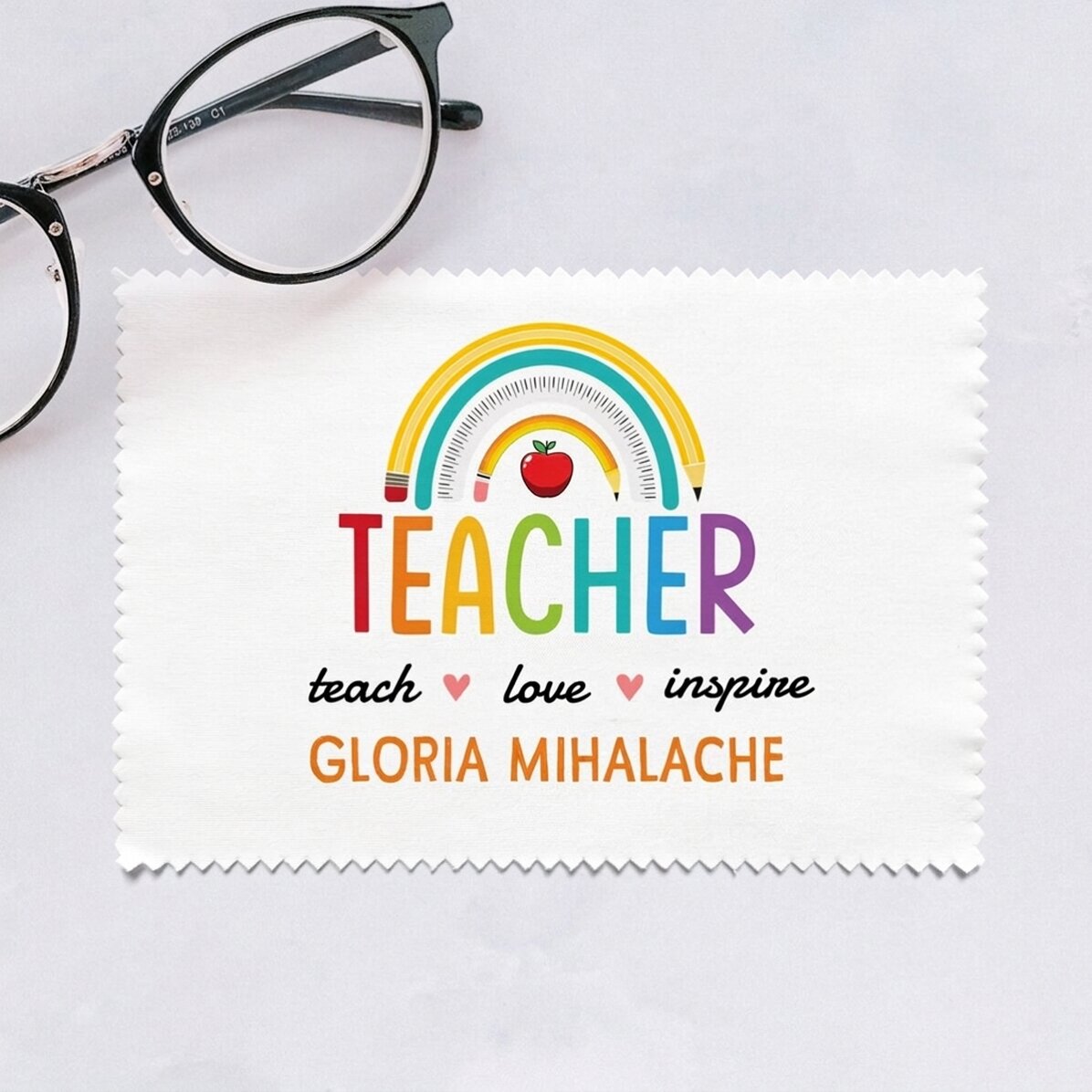 Personalised cloth for cleaning screens/glasses - Teacher