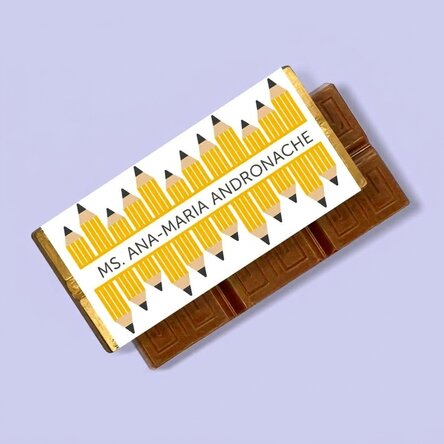 Mini chocolate bar personalised with message - Pencils