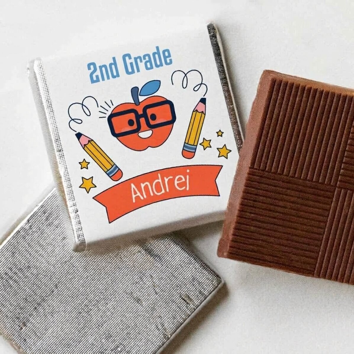 Mini chocolate personalised with text - School