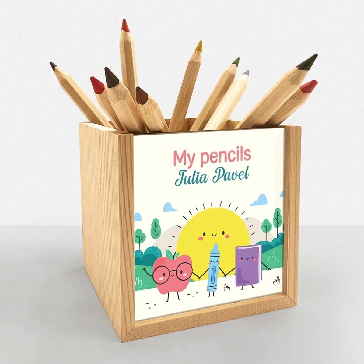 Personalised pencil holder with text - My Pencils