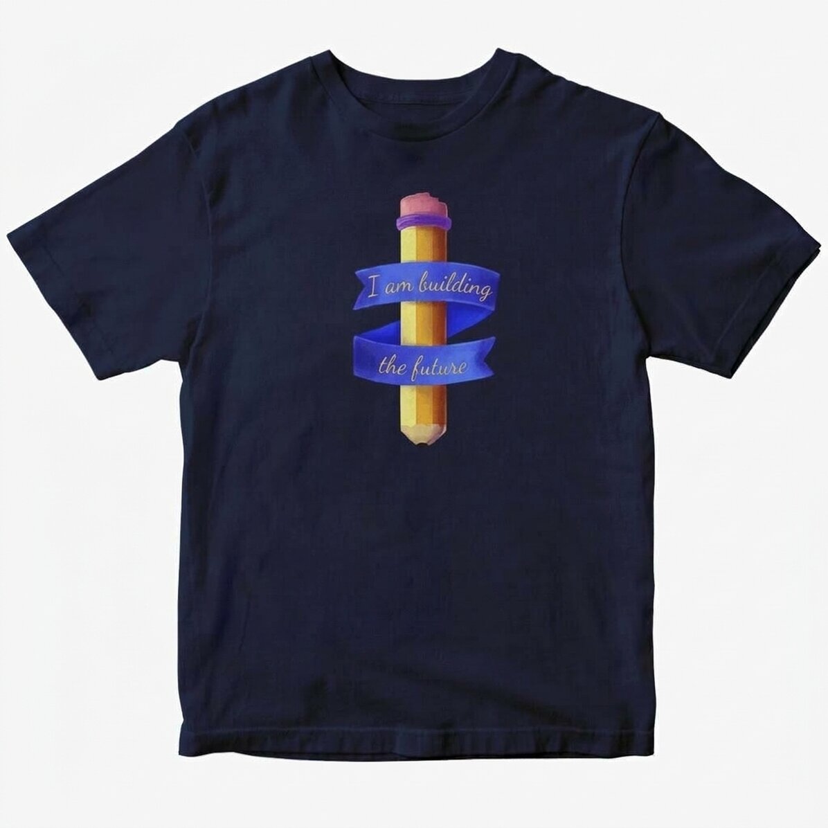 Custom cotton T-shirt with text - Watercolour pencil