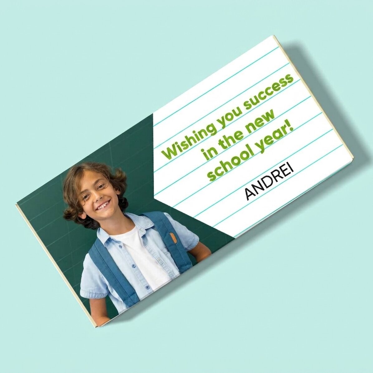 Personalised chocolate with a message and a photo - Success