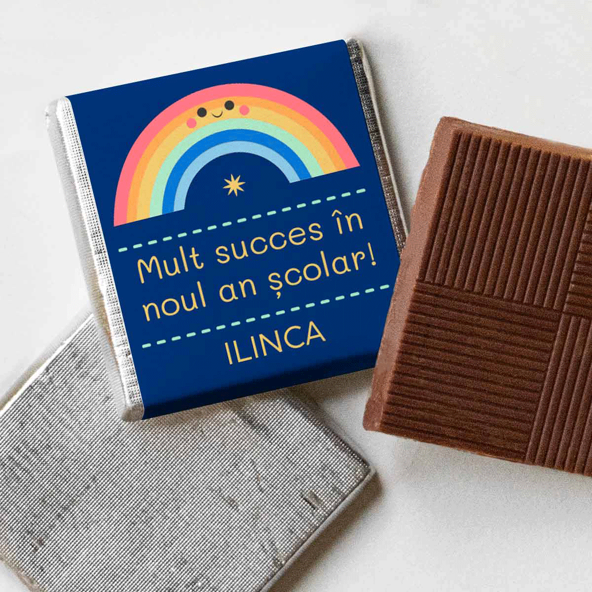 Personalised mini chocolate bar with text - Good luck!