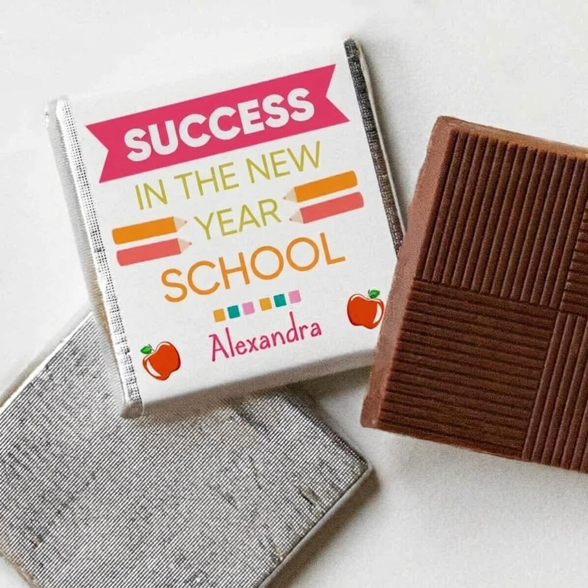 Mini chocolate personalised with text - Success