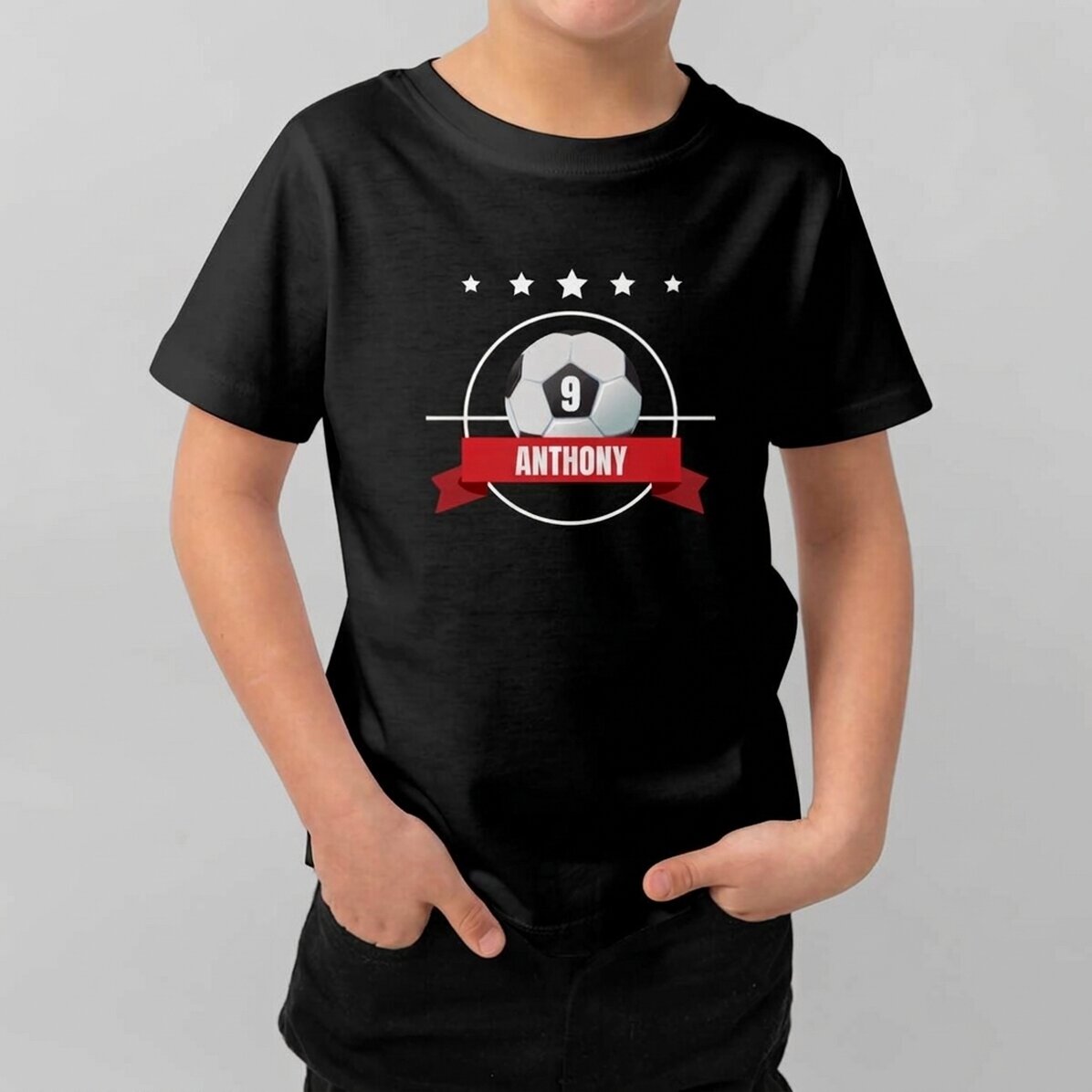 Personalised cotton T-shirt for children with message - Football