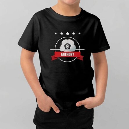 Personalised cotton T-shirt for children with message - Football