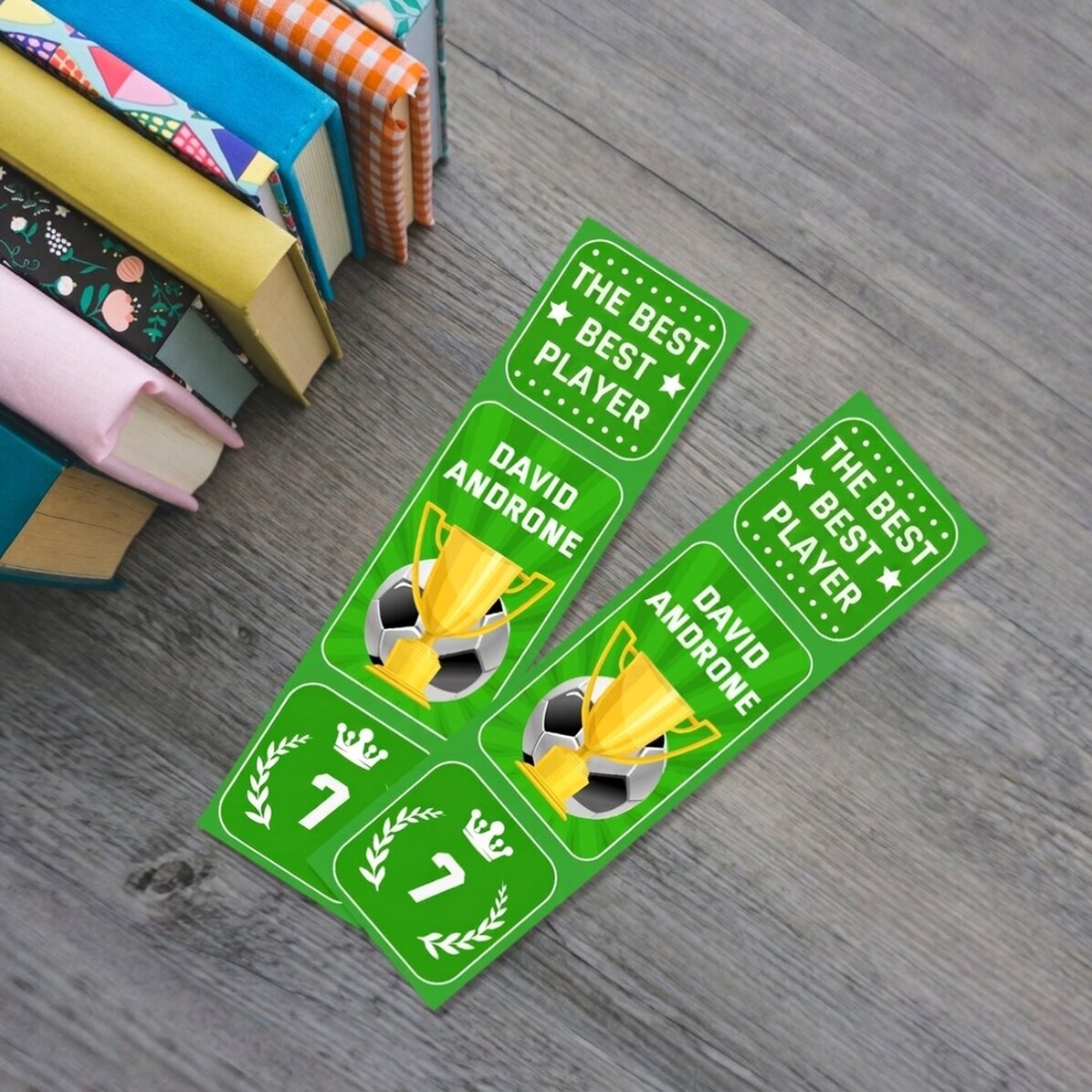 Personalised bookmark with text - Football