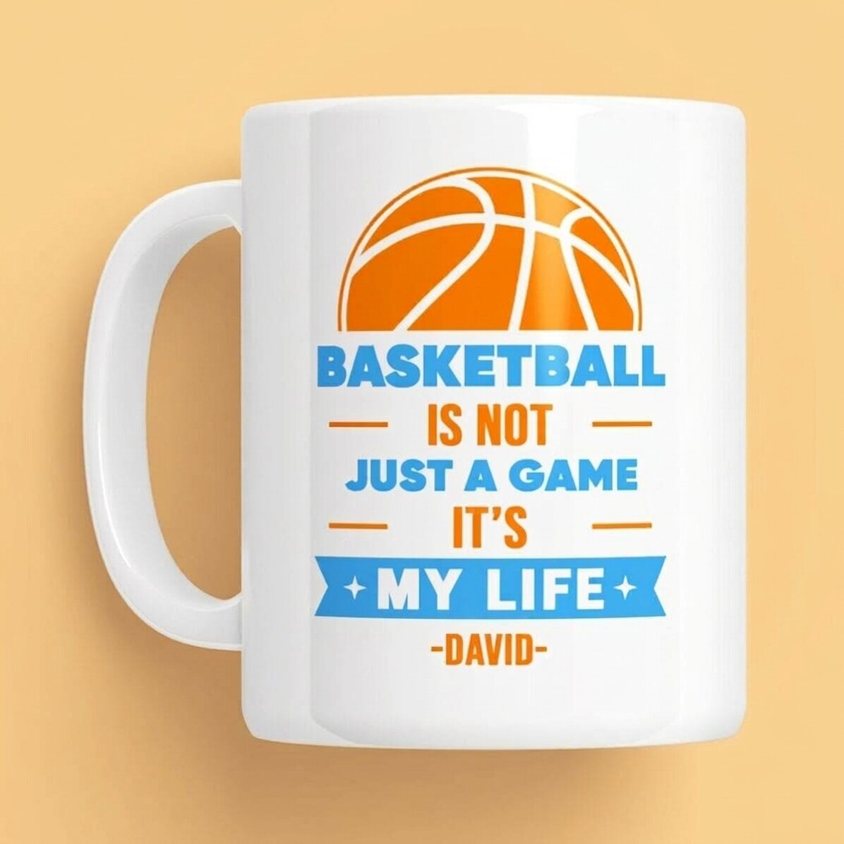 Personalised mug with text - Basketball