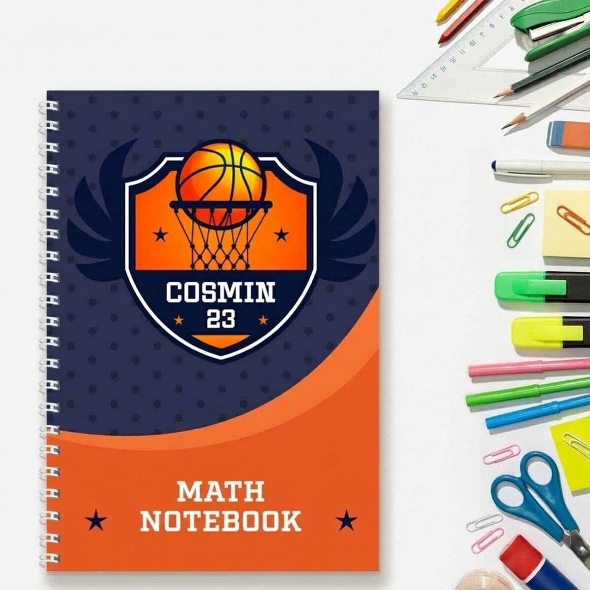 Personalised notebook with text - Basketball