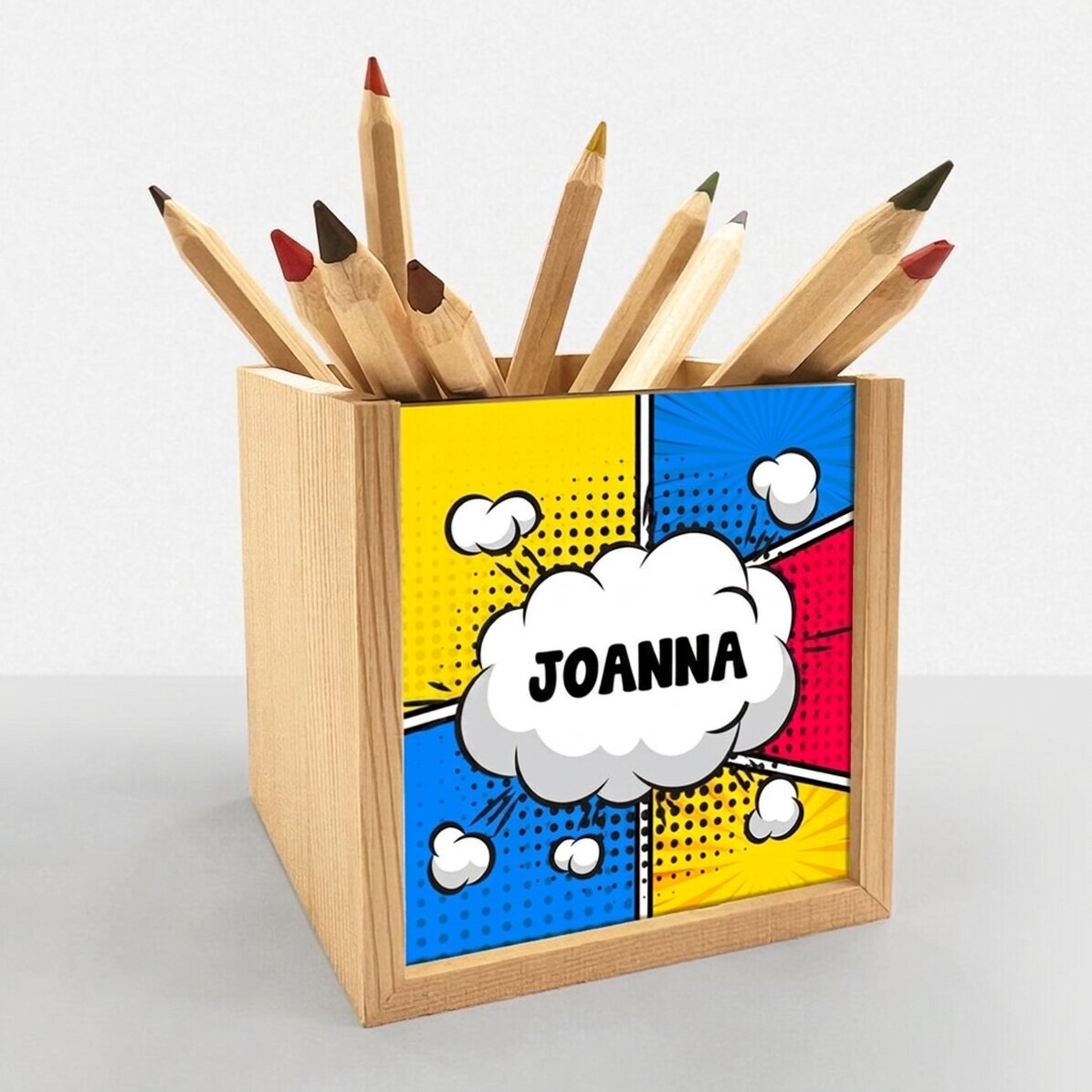 Personalised pencil holder with name - Comics