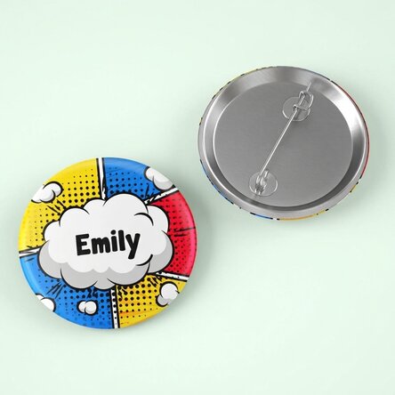 Personalised badge with name - Comics