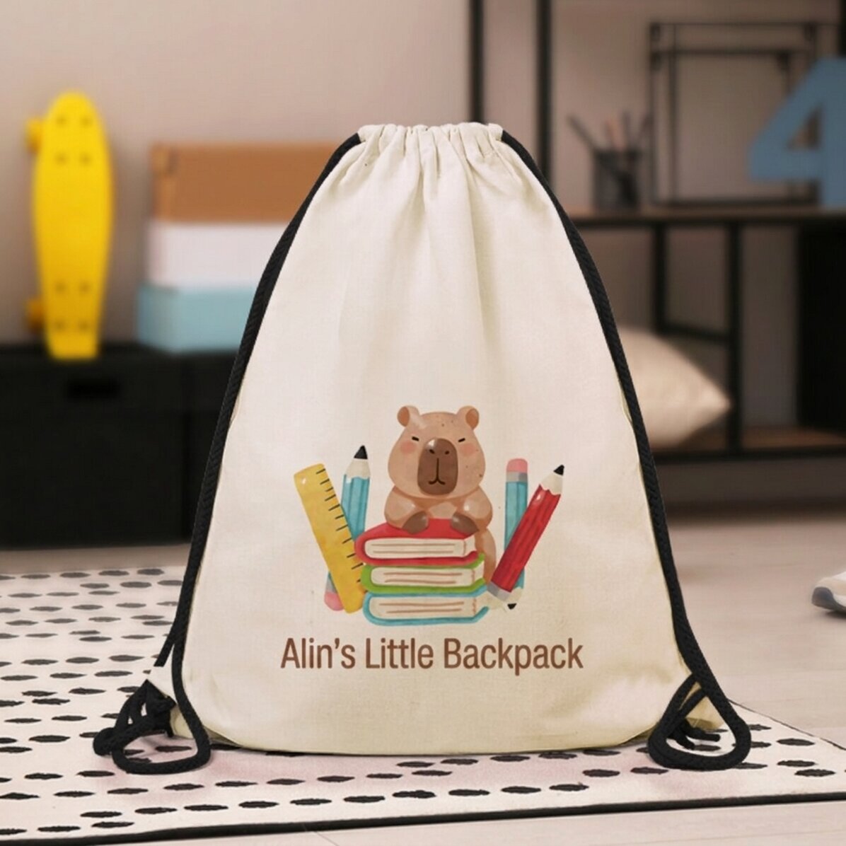 Personalised backpack with text - Capybara