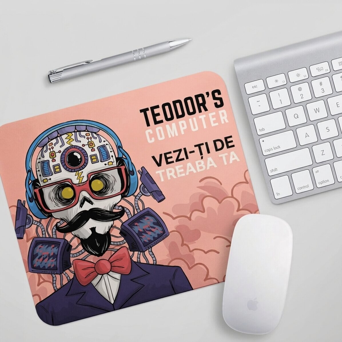 Personalised mouse pad with text - Cyborg