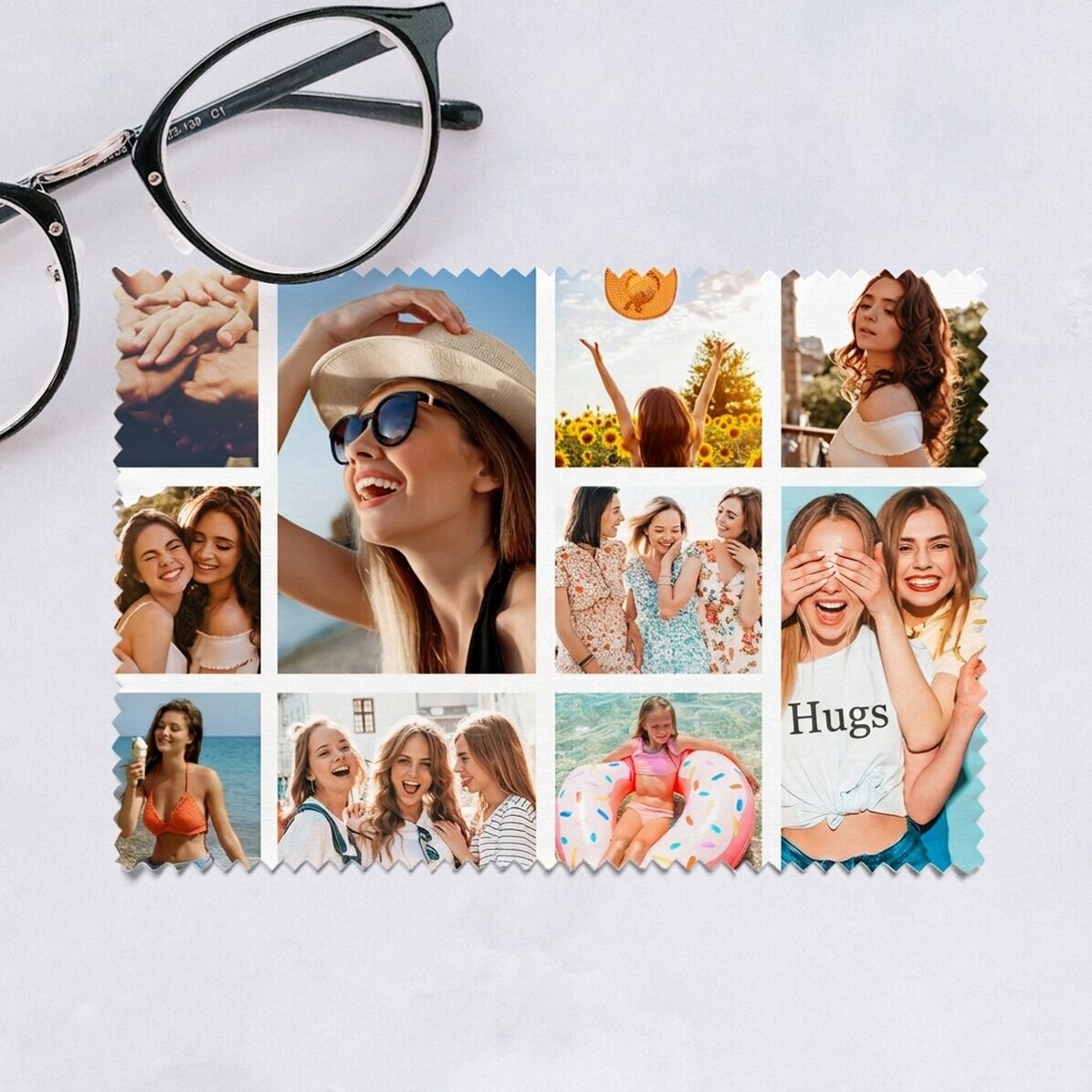 Personalised cloth with 10 photos for cleaning screens/glasses