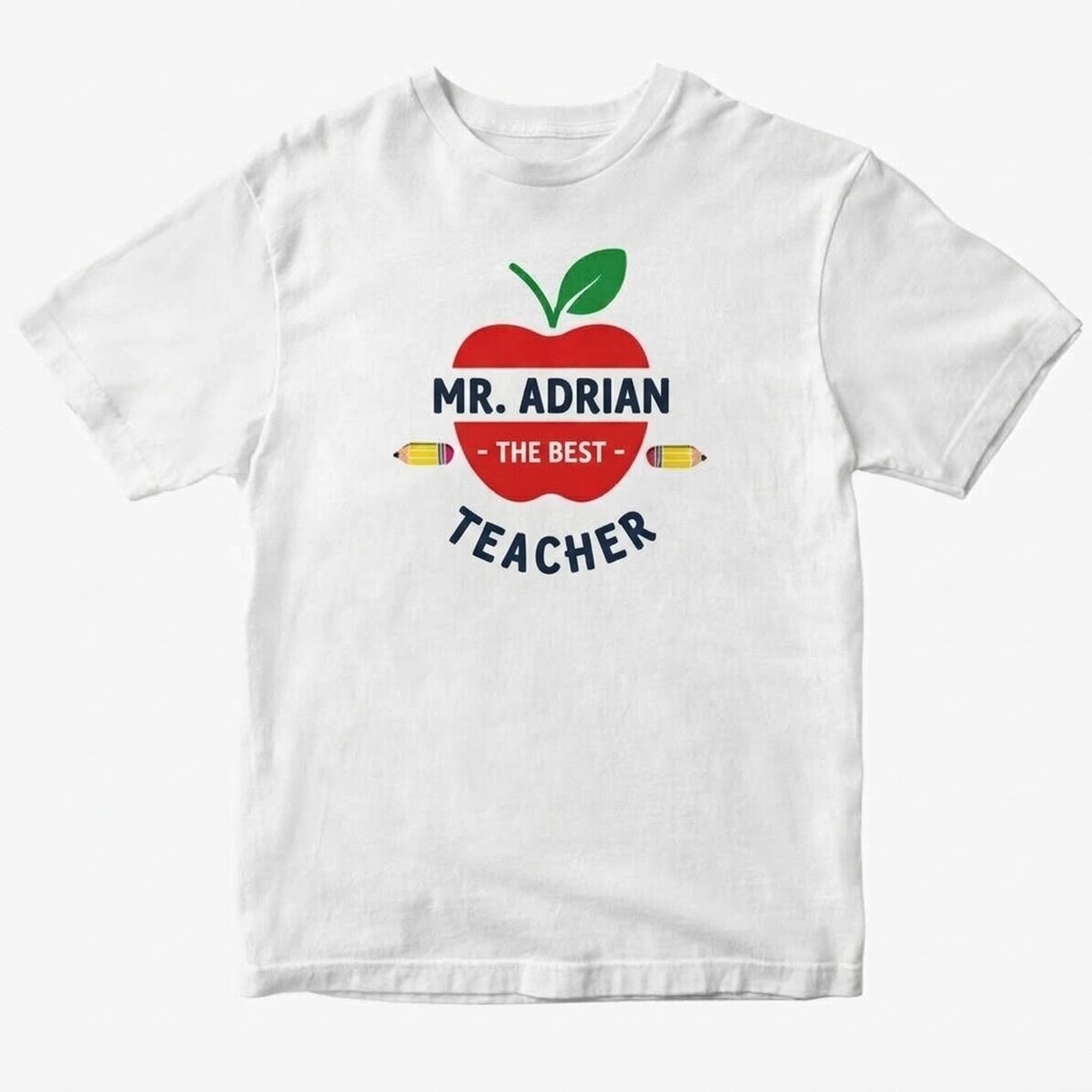 Custom cotton T-shirt with text for teachers - Apple