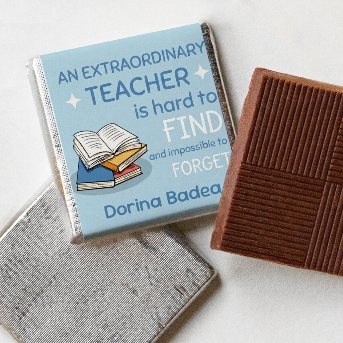 Mini chocolate personalised with text - Books