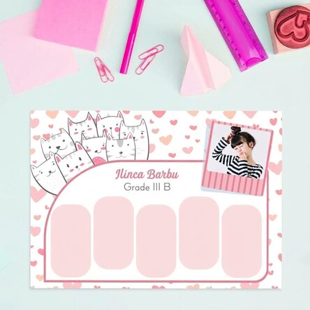 Personalised timetable with text and photo - Kitty