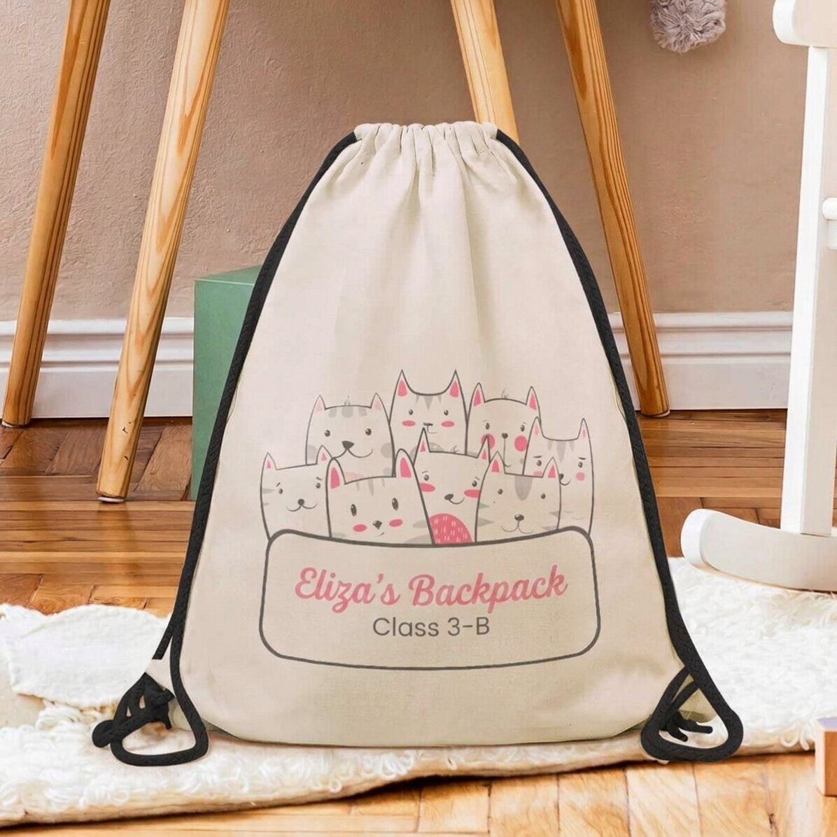 Personalised backpack with message - Kitty