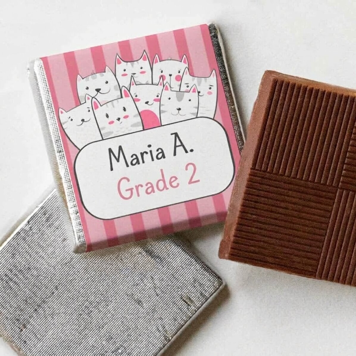 Mini chocolate personalised with text - Kitty
