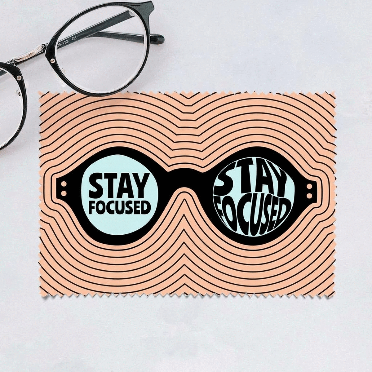 Personalised cloth for cleaning screens/glasses - Stay Focused