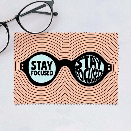 Personalised cloth for cleaning screens/glasses - Stay Focused