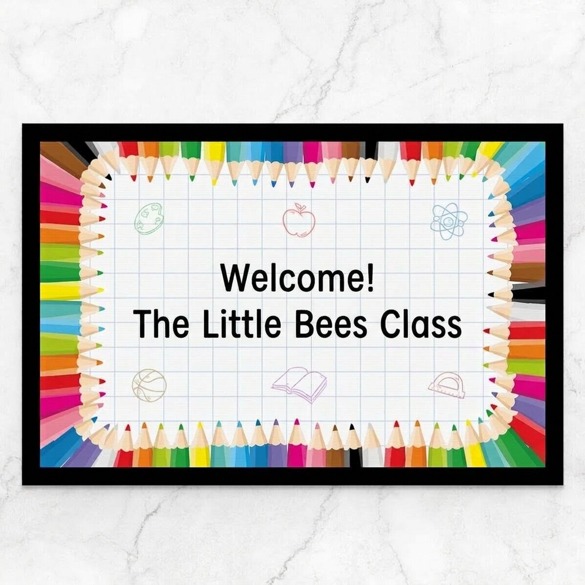 Personalised entrance mat with text - School
