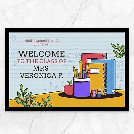 Personalised entrance mat with message - School