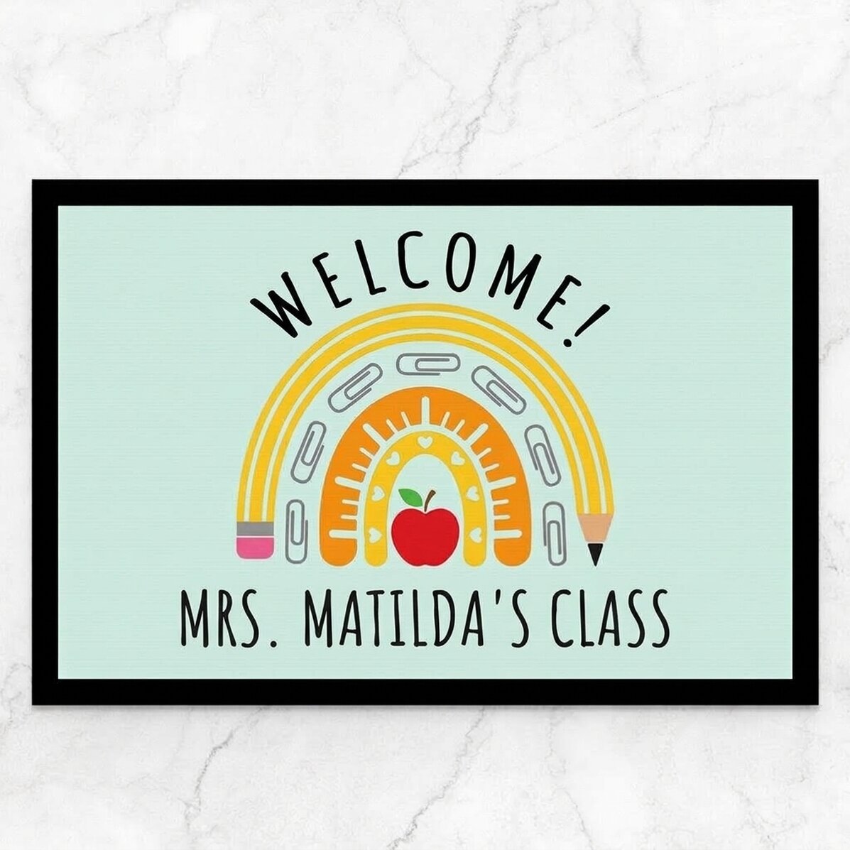 Personalised entrance mat with text - School