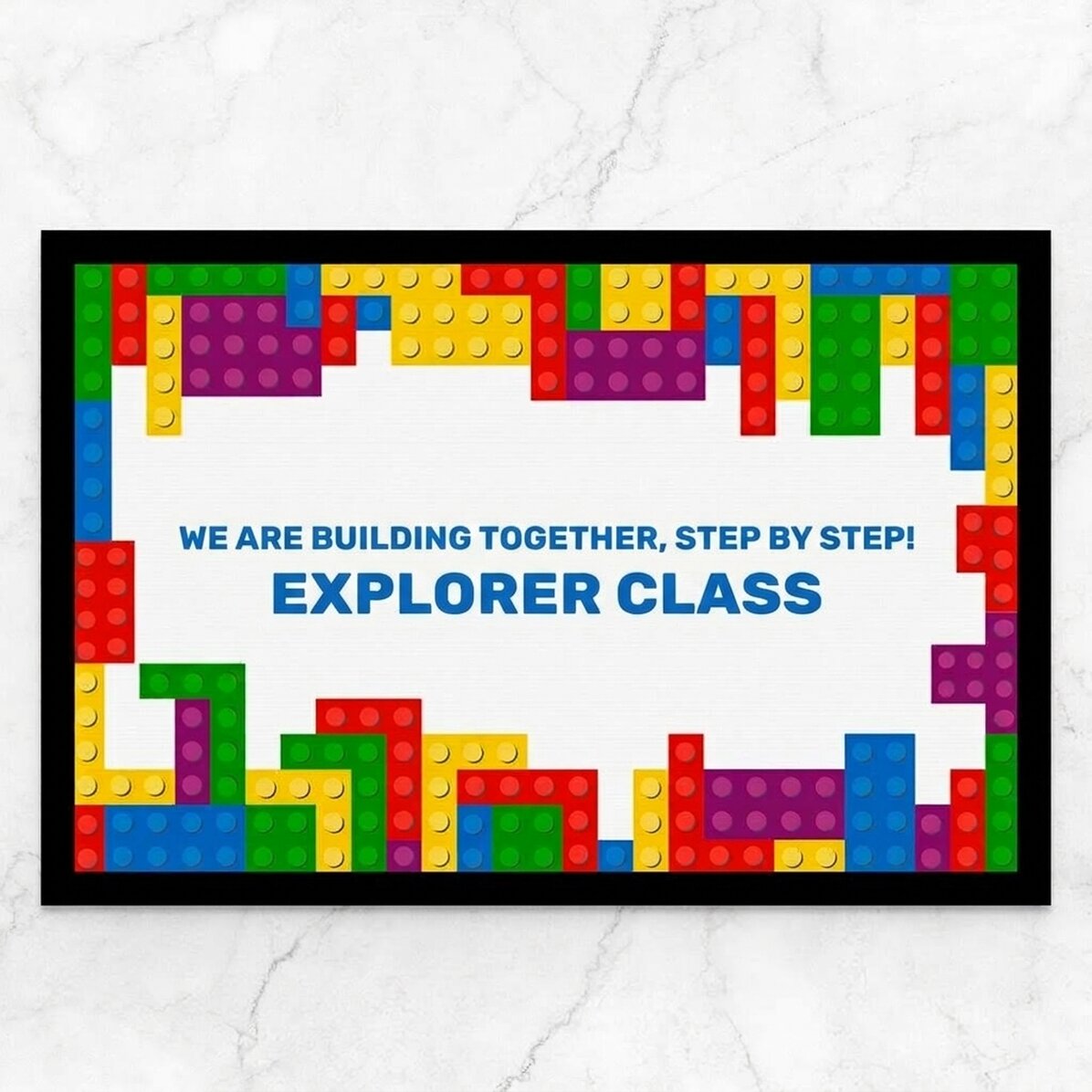 Personalised entrance mat with text - Lego