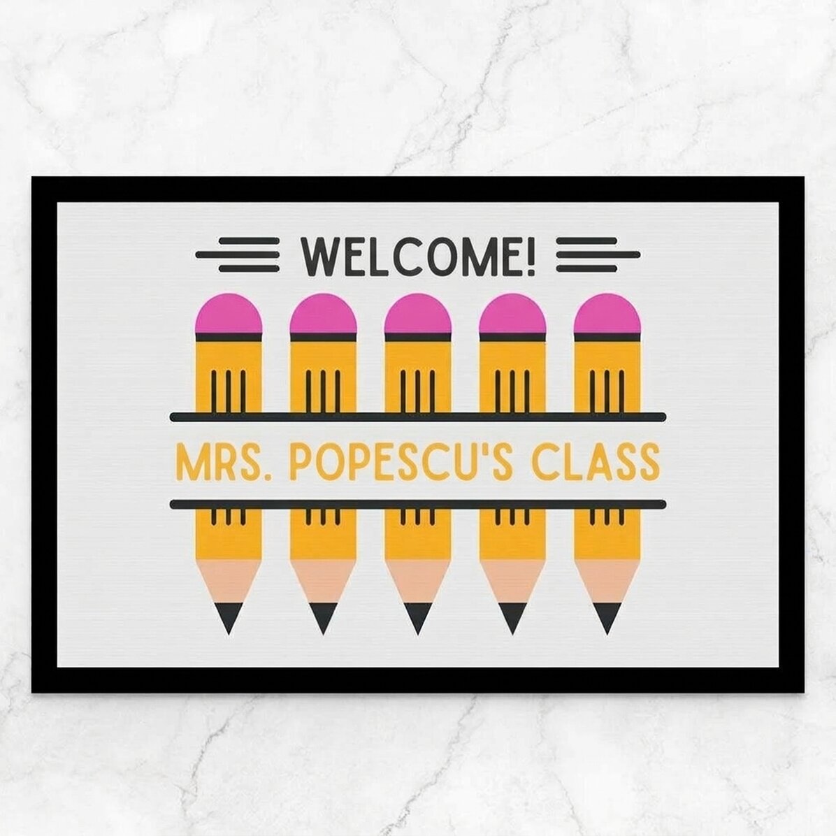 Personalised entrance mat with message - Pencils