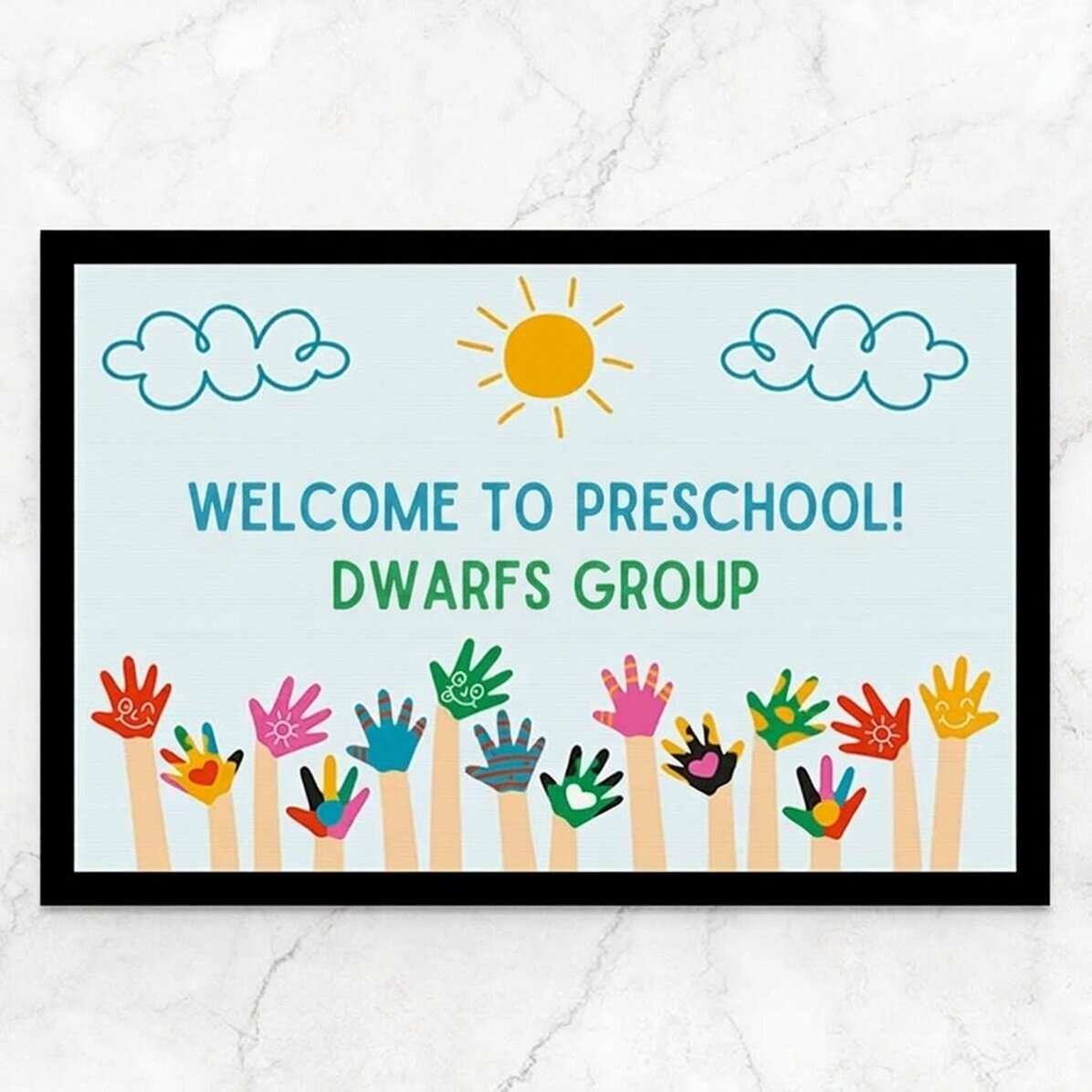 Personalised entrance mat with message - Kindergarten