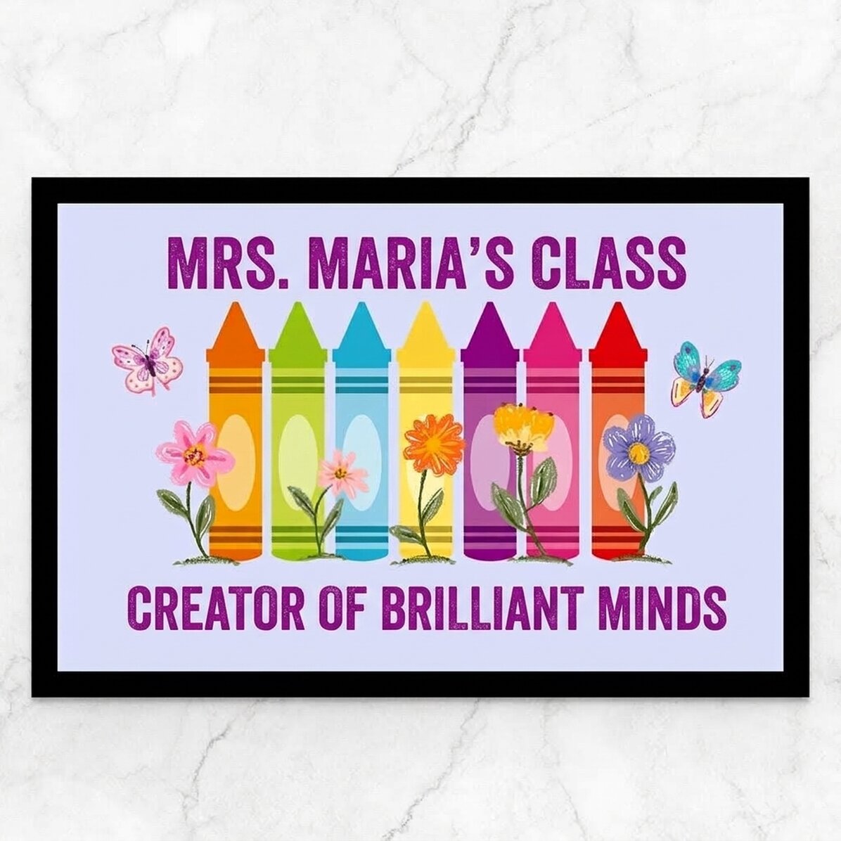 Personalised entrance mat with text - Miss Teacher