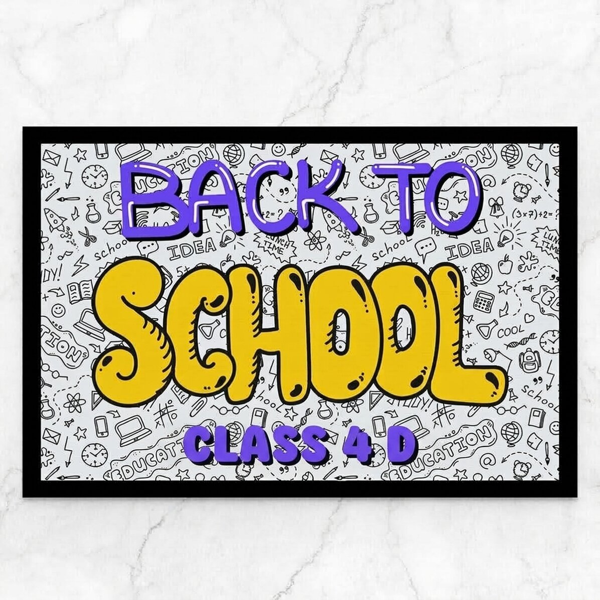 Personalised entrance mat with text - Back to School
